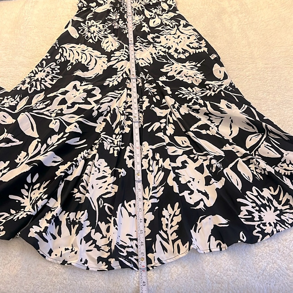 Figue Elenor Halter Maxi Dress Black White Floral Print Size 8 NWT - Picture 10 of 12